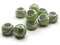 10 17mm Large Hole Macrame Green Marbleized Round Plastic Beads